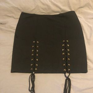 Black mini skirt